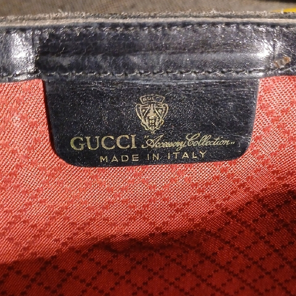 Gucci Black Canvas Clutch with Red and Green Stripe - Picture 9 of 15